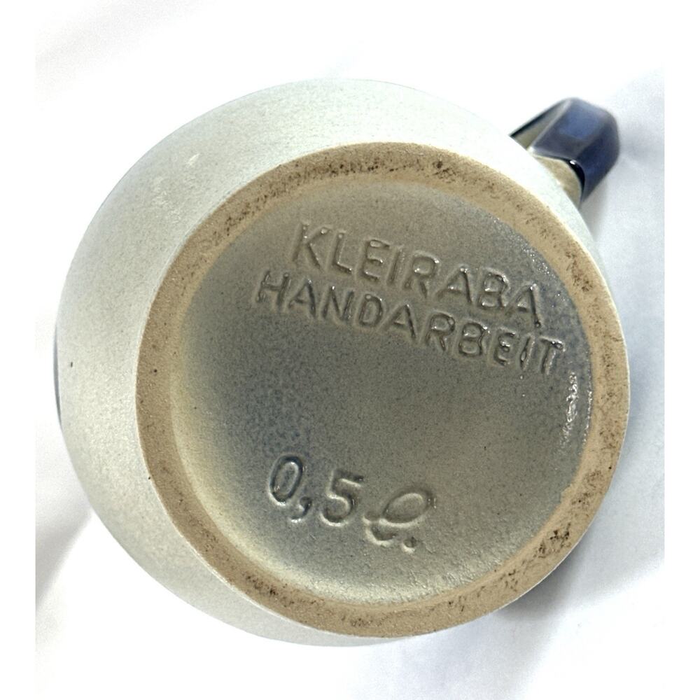 Kleiraba Handarbeit Denmark Pottery Pitcher Vase Blue Gray Stoneware 0.5L - Picture 8 of 8